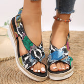Bequeme Slip-On-Sandalen mit doppelter Schleife